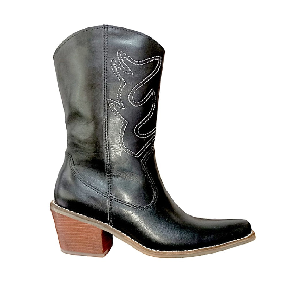 Bota Vaquera Caña Alta Cuero Mujer