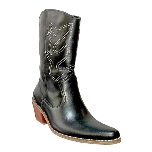 Bota Vaquera Caña Alta Cuero Mujer