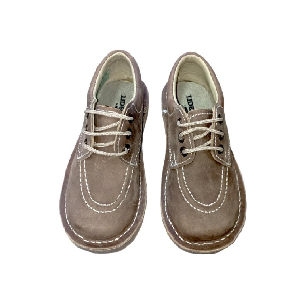 Zapato Colegial Acordonado Cuero Kio De Niño