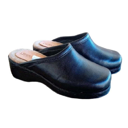 Zueco Cuero Liso Mujer